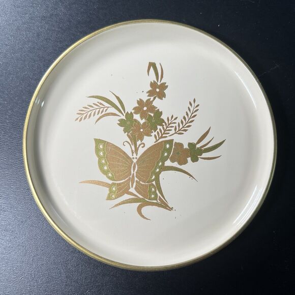 Otagiri Japan Cho-Cho Gold Vintage Butterfly Lacquerware Coaster Set - Picture 12 of 16